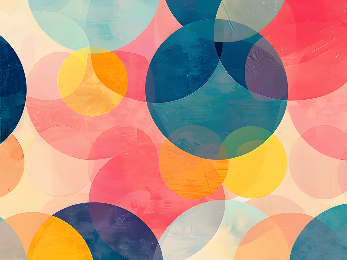Bunte Bubbles ineinander